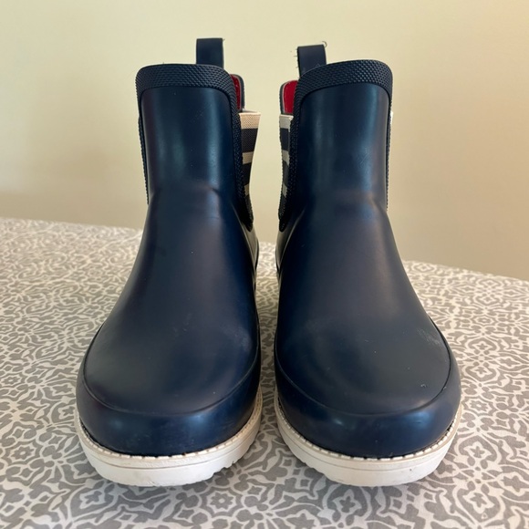 LL Bean Wellie Rain Boots - Nautical Navy, Red & White Stripes - Size 7 - Picture 5 of 6